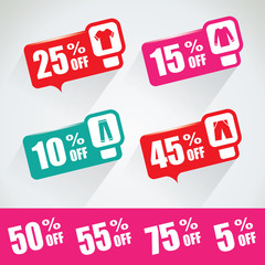 Special offer bubbles or tags  in vibrant color variations