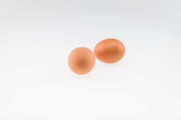 Two eggs. Isolated on white background