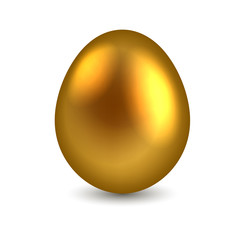 Golden egg isolated on white background