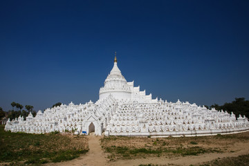 The white pagoda of Hsinbyume paya temple,