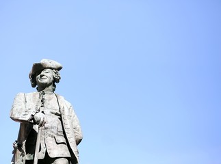 Carlo Goldoni Pillar statue in venice in italy