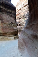 Ancient rock city of Petra in Jordan in the Middle East