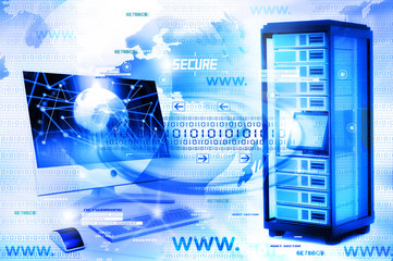 Digital illustration of Computer network