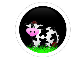 Kuh / Cow / Sticker - Schwarz