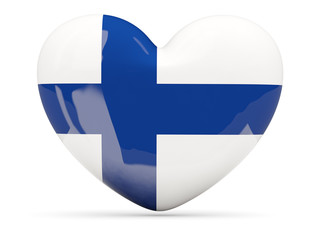 Heart shaped icon with flag of finland