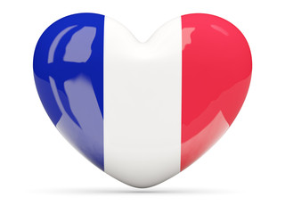 Heart shaped icon with flag of france