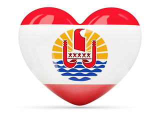 Heart shaped icon with flag of french polynesia