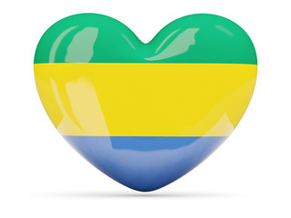Heart shaped icon with flag of gabon