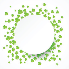 Happy St. Patrick's Day background with clover leaf