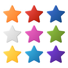 Set of Colorful Stars