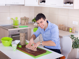 Man in kitchen