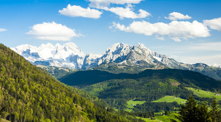 view to Dachstein from the west, Upper Austria-Styria, Austria