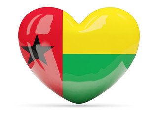 Fototapeta premium Heart shaped icon with flag of guinea bissau