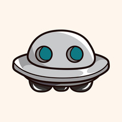 Space UFO theme elements vector, eps