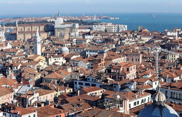 view of Venice ITALY from St Mark's Campanile