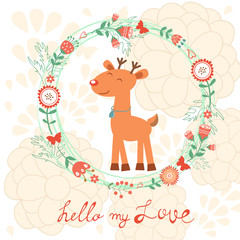 Hello my love card with deer