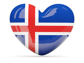 Obraz premium Heart shaped icon with flag of iceland