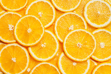 Colorful orange fruit slices