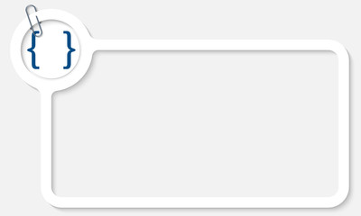 white frame for text and square brackets
