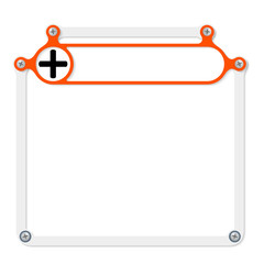 gray frame for text with screws and red frame for headline