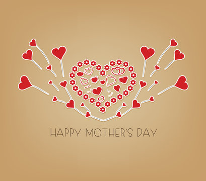 happy Mothers day with wings hearts