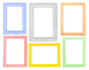 Fototapeta na wymiar Collage of frames isolated on white