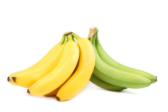 Fresh fruits banana on white background.