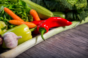 Vegetables On Wooden Background