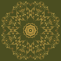 circular abstract pattern in Arabic style. Set