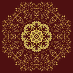 Circular pattern in mandala style. Set