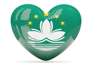 Heart shaped icon with flag of macao