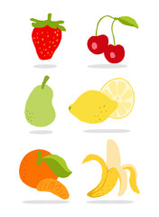 Fruit icons set
