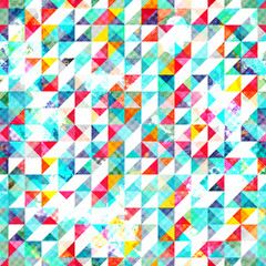 bright triangle seamless pattern with grunge effect