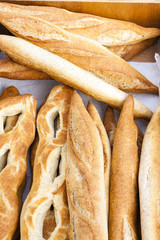 baguettes, market in Forcalquier, Provence, France