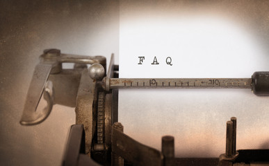 Old typewriter with paper