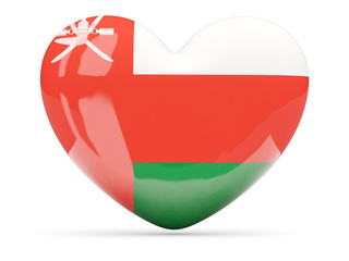 Heart shaped icon with flag of oman