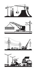 Different types of construction scenes