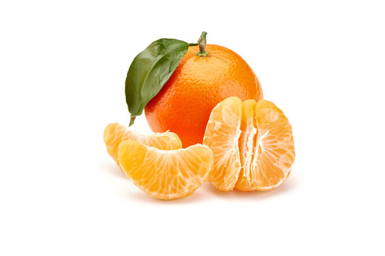 mandarines on white background