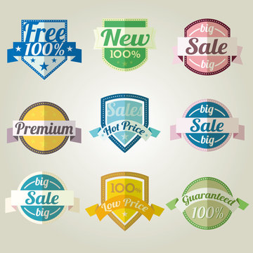 Sales New Premium Quality Labels vector set