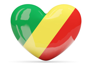 Heart shaped icon with flag of republic of the congo