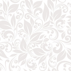 Seamless pattern of stylized leaves and branches