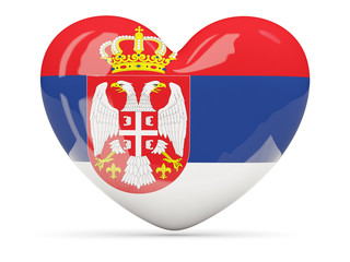 Heart shaped icon with flag of serbia