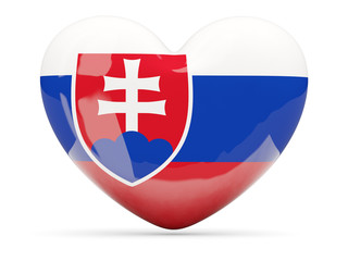 Heart shaped icon with flag of slovakia
