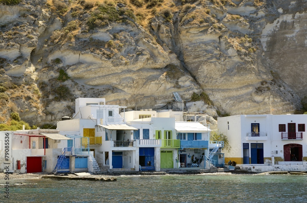 Wall mural fishing village