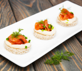 canape with salmon