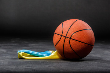 Basketball ball and flag