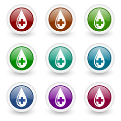 blood vector icons set