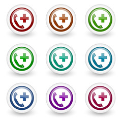 emergency call vector icons set