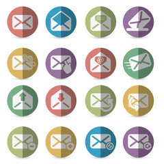 set of mail icons vector