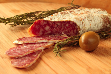 Dried french sausages